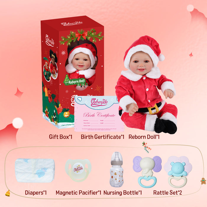 Babeside Sunny 17'' Christmas Reborn Baby Doll Brown Eyes Adorable Girl