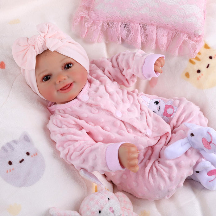 Babeside Sunny 17'' Christmas Reborn Baby Doll Brown Eyes Adorable Girl