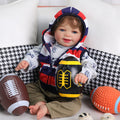 Babeside Sunny 17'' Reborn Baby Doll Adorable Boy Short Brown Hair Baseball Girl Lovely Sport Style Awake Smiling Sweet