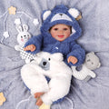 Babeside Sunny 17'' Reborn Baby Doll Brown Eyes Awake Smiling Girl - Blue Style
