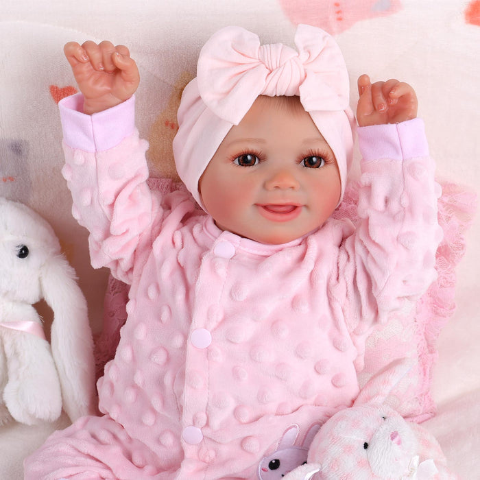 Babeside Sunny 17'' Reborn Baby Doll Brown Eyes Girl with Temperature