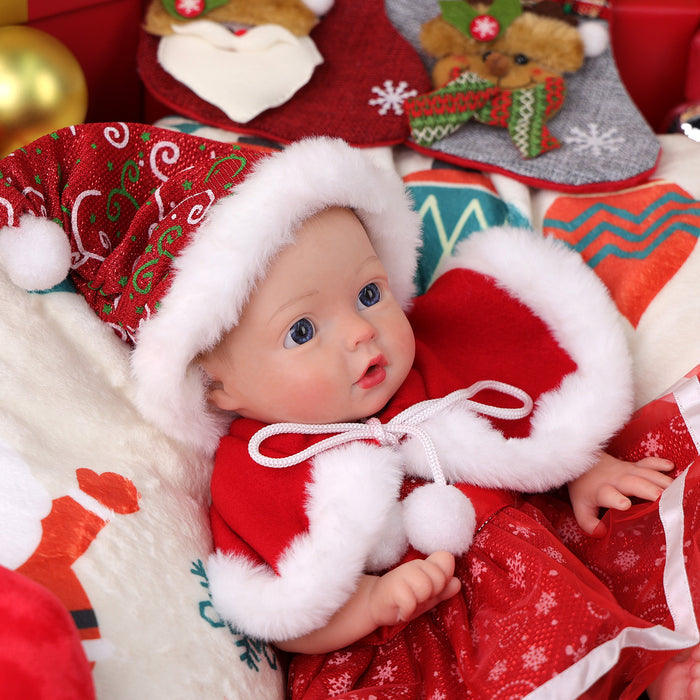 Babeside Terry 12" Chrismas Full Silicone Reborn Baby Girl Awake