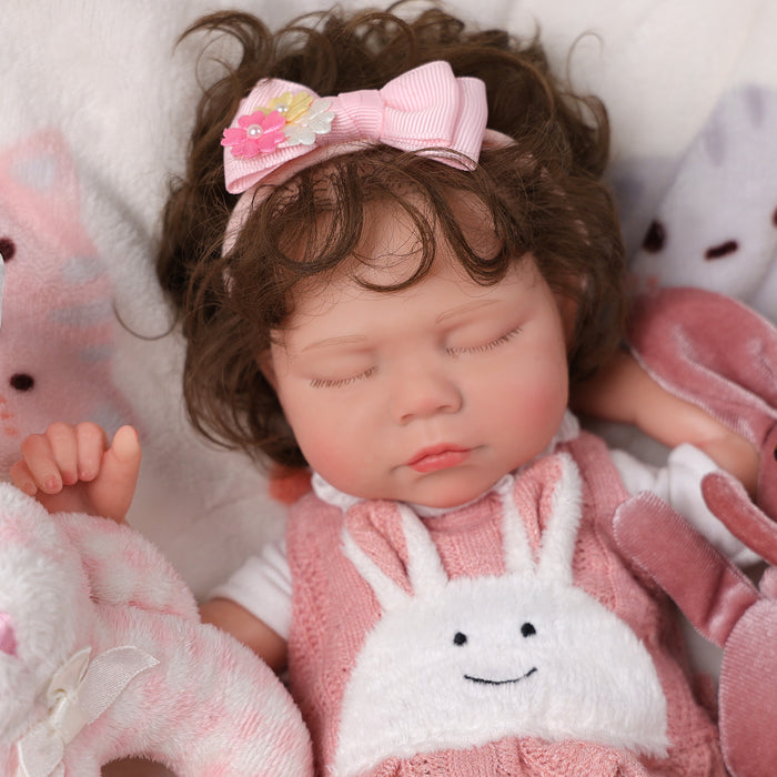 Babeside Thea 12'' Full Silicone Lifelike Reborn Baby Adorable Girl Dolls Pink Bunny Rabbit
