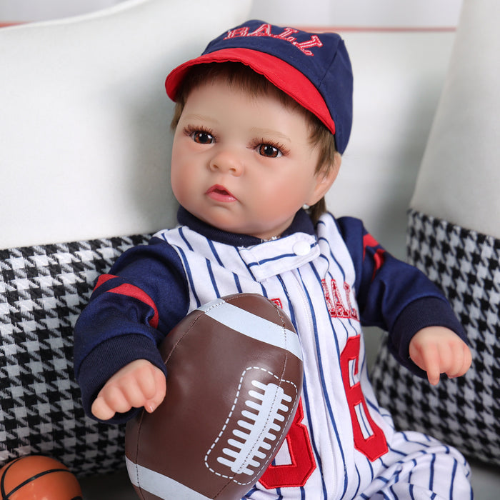Babeside Trey 17'' Reborn Baby Doll Baseball Boy Lovely Sport Style Awake