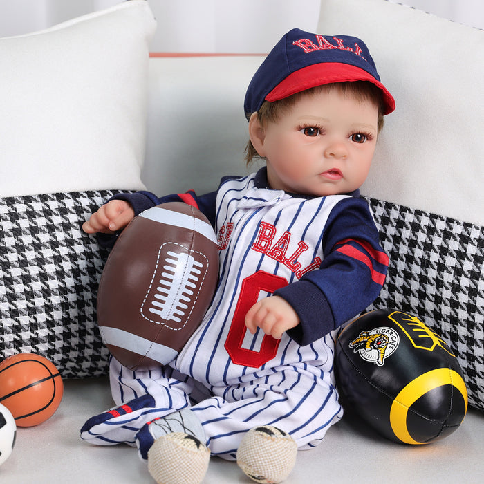 Babeside Trey 17'' Reborn Baby Doll Baseball Boy Lovely Sport Style Awake