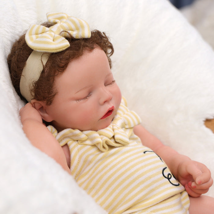 Babeside Twinnie 16" Full Silicone Reborn Baby Doll Girl Sleeping Cute Bee
