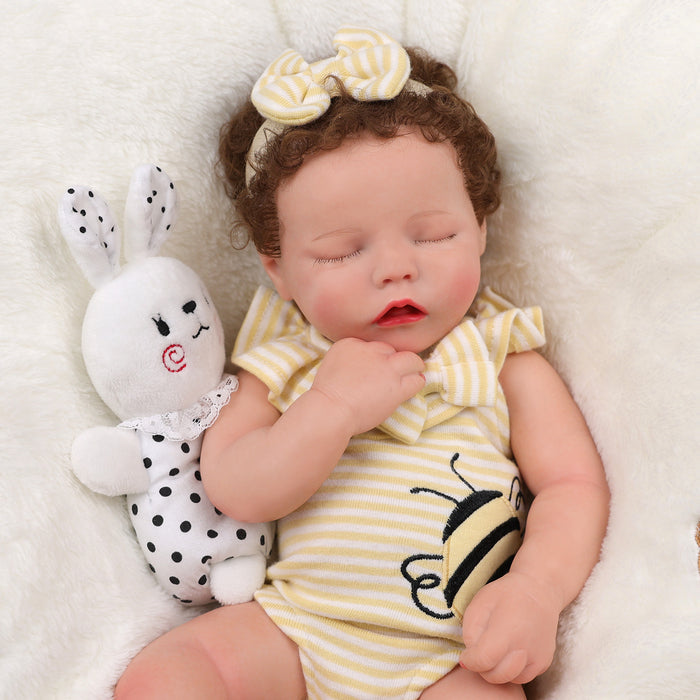 Babeside Twinnie 16" Full Silicone Reborn Baby Doll Girl Sleeping Cute Bee