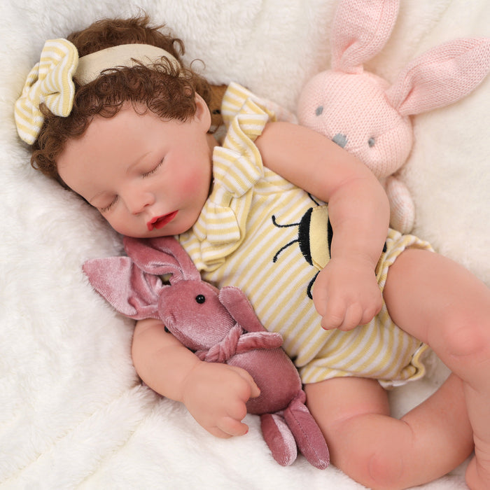 Babeside Twinnie 16" Full Silicone Reborn Baby Doll Girl Sleeping Cute Bee