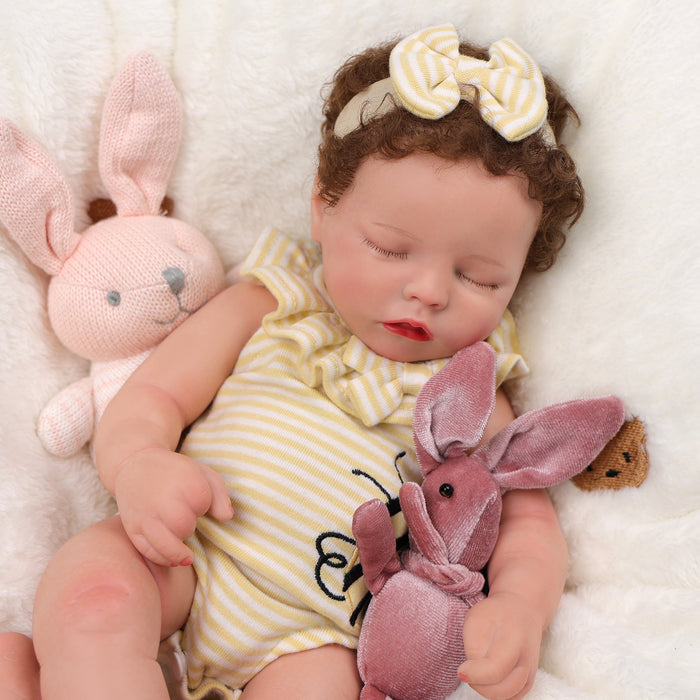 Babeside Twinnie 16" Full Silicone Reborn Baby Doll Girl Sleeping Cute Bee