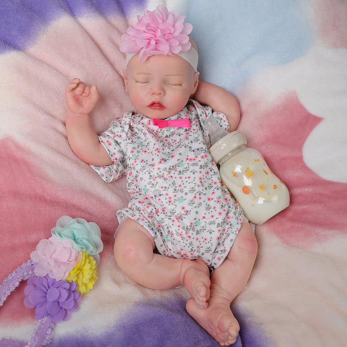 Babeside Twinnie 16'' Full Silicone Reborn Baby Doll Sleeping Girl