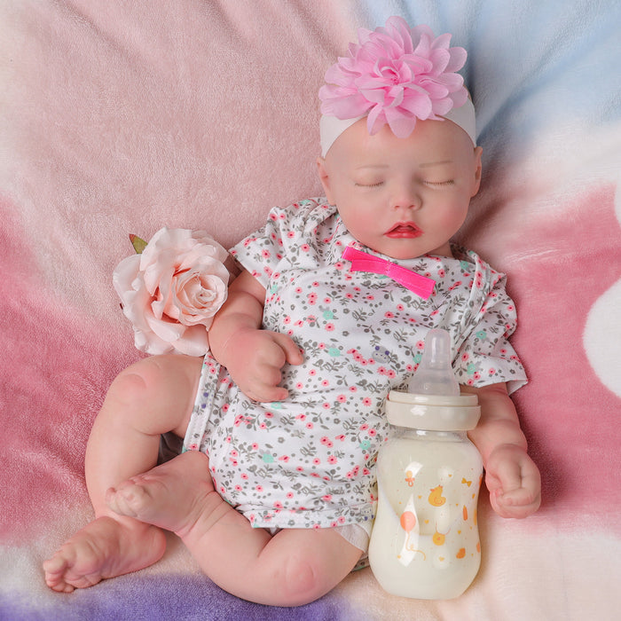 Babeside Twinnie 16'' Full Silicone Reborn Baby Doll Sleeping Girl