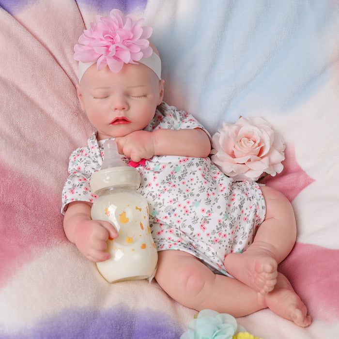 Babeside Twinnie 16'' Full Silicone Reborn Baby Doll Sleeping Girl