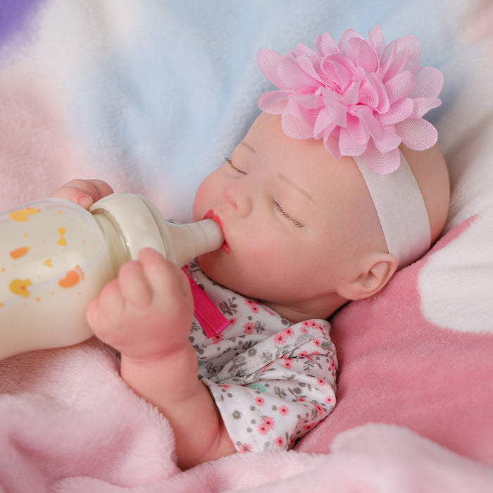 Babeside Twinnie 16'' Full Silicone Reborn Baby Doll Sleeping Girl