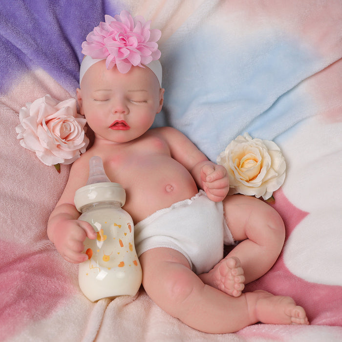 Babeside Twinnie 16'' Full Silicone Reborn Baby Doll Sleeping Girl