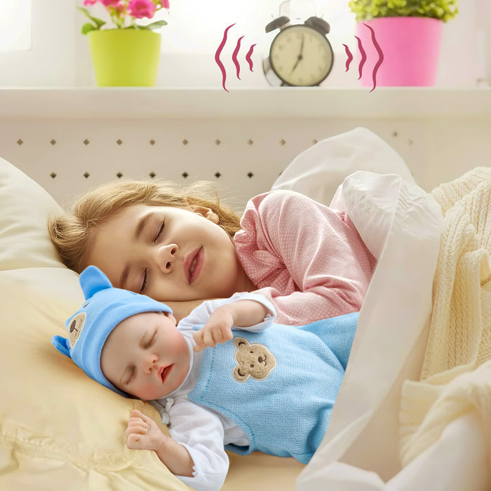 Babeside Twinnie 17" Realistic Reborn Baby Doll Cute Girl Asleep Blue Bear
