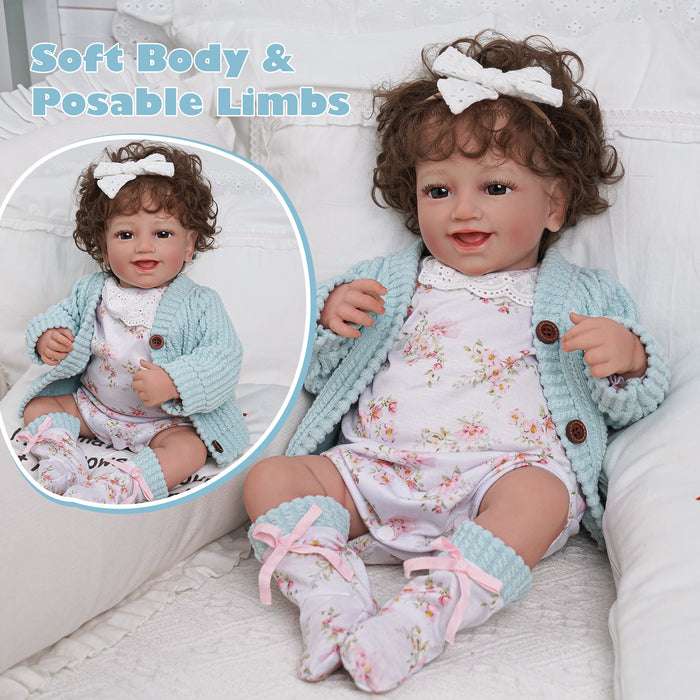 Babeside Una 20'' Realistic Reborn Baby Doll Girl Awake Lovely Sweet Smile