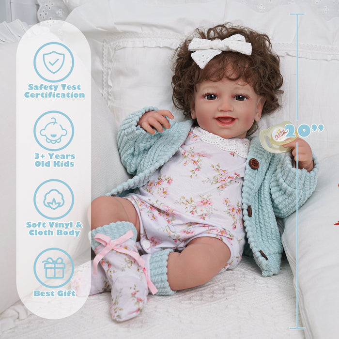 Babeside Una 20'' Realistic Reborn Baby Doll Girl Awake Lovely Sweet Smile
