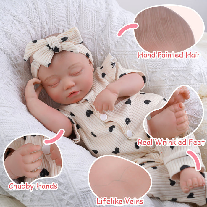 Babeside Zora 20" Realistic Reborn Baby Dolls Infant Girl Adorable Asleep Creamy Love Puff