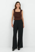 Best Life Black Soft Crepe Wide Leg Pant