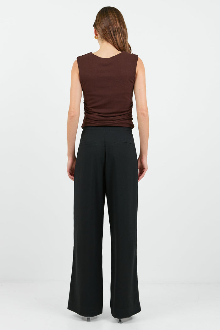 Best Life Black Soft Crepe Wide Leg Pant