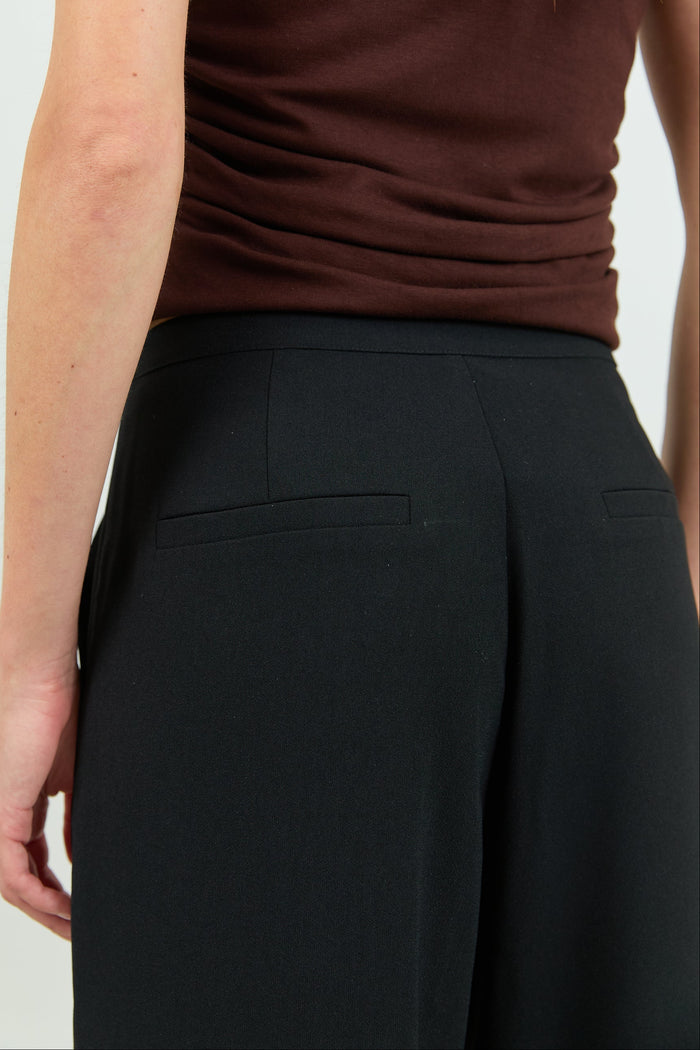 Best Life Black Soft Crepe Wide Leg Pant