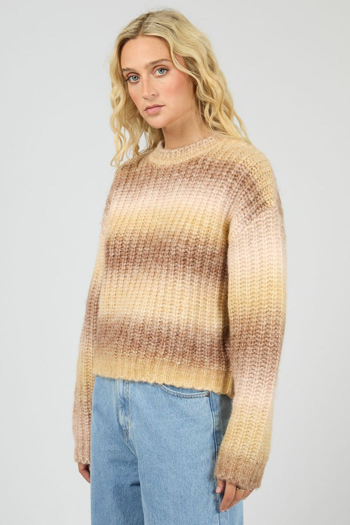 Bree Natural Multi Gradient Wool Blend Knit