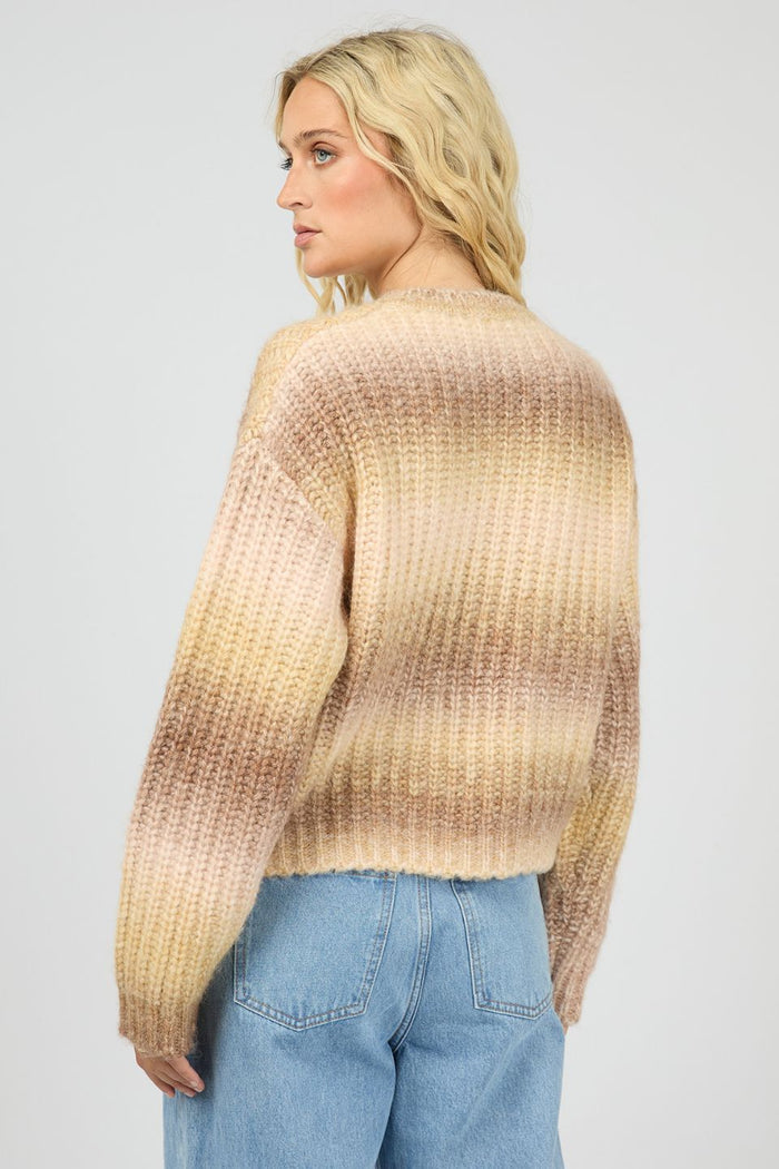 Bree Natural Multi Gradient Wool Blend Knit