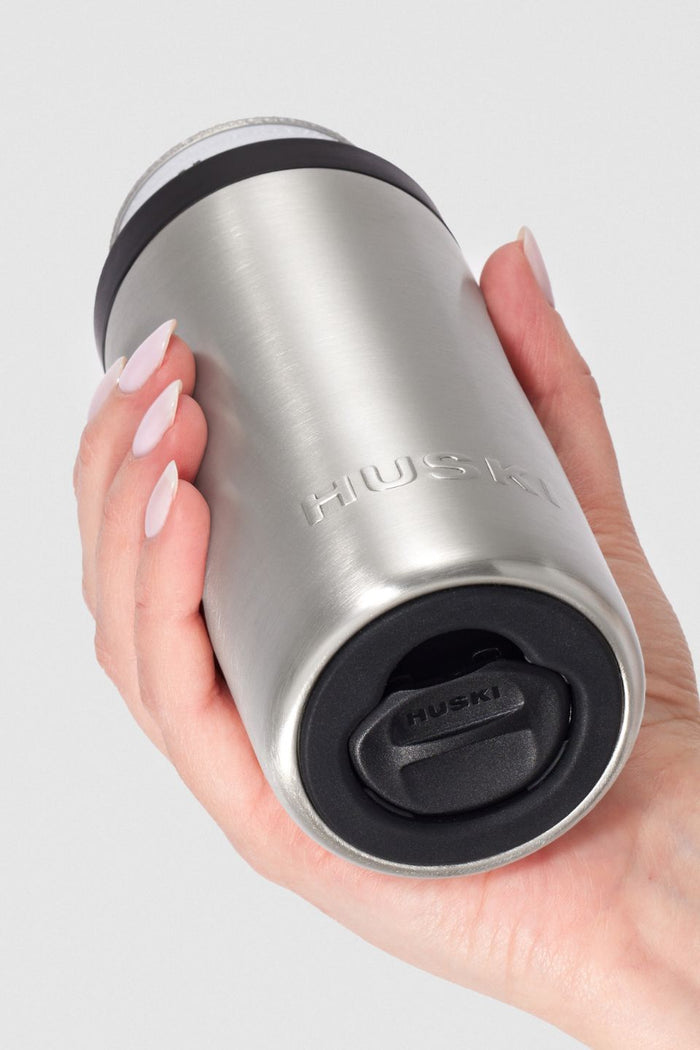 Brushed Stainless Tall Slim Can Cooler
