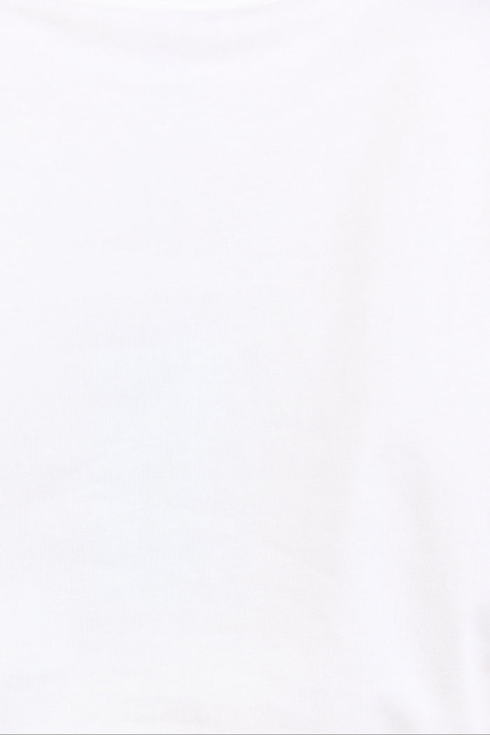 Close up of white tee fabric.