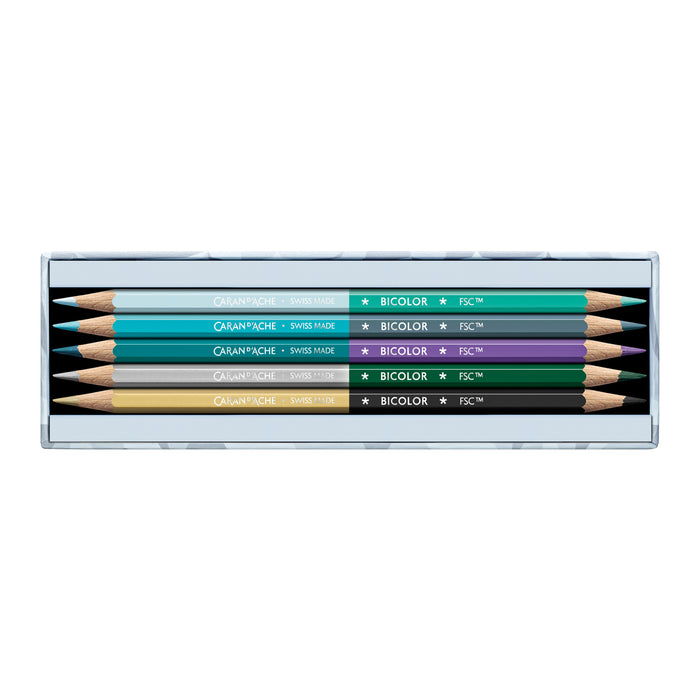 Caran d'Ache Alpine Frost Bicolor Pencil - Set of 9 (18 Colours) - Clearance
