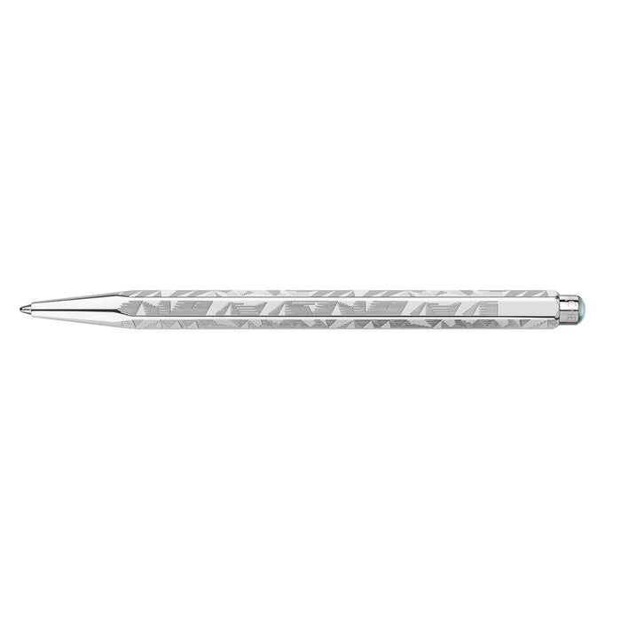 Caran d'Ache Alpine Frost Ecridor Ballpoint Pen & Polar Blue Leather Case - Clearance