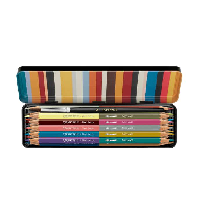 Caran d'Ache Paul Smith Bicolor Pencil Set of 12 (24 Colours) with Brush - Ltd. Edition
