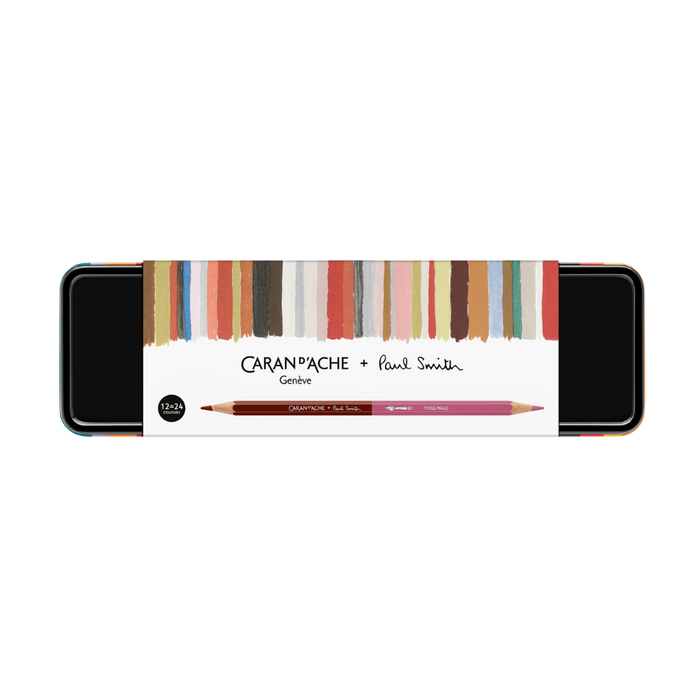 Caran d'Ache Paul Smith Bicolor Pencil Set of 12 (24 Colours) with Brush - Ltd. Edition