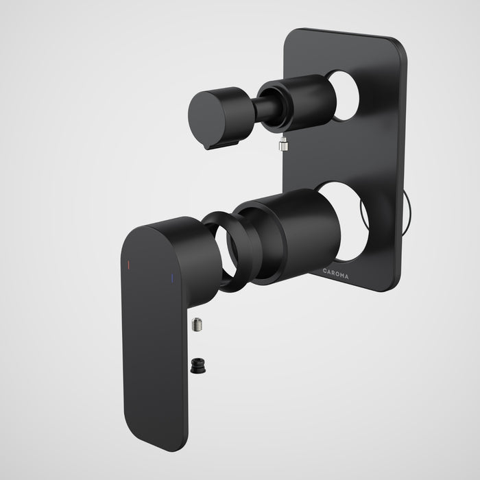 Caroma Luna II Bath/Shower with Diverter Trim Kit - Satin Black 68210BL - The Blue Space