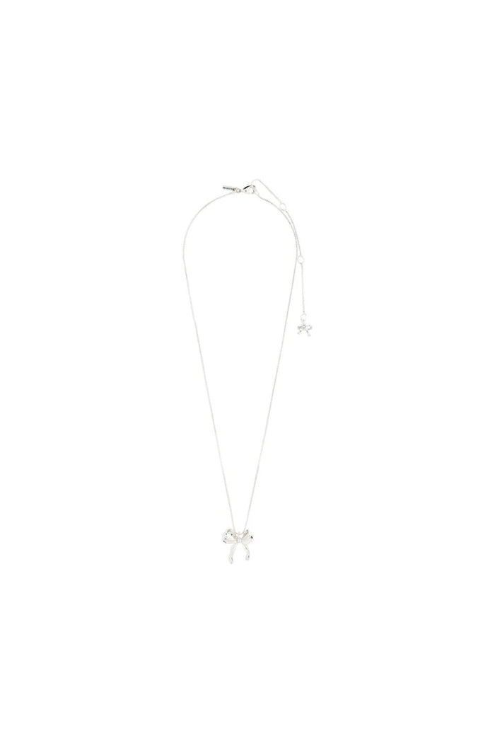 Cassian Recycled Silver Plated Bow Necklace