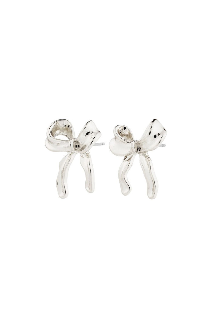 Cassian Recycled Silver Plated Bow Stud Earrings