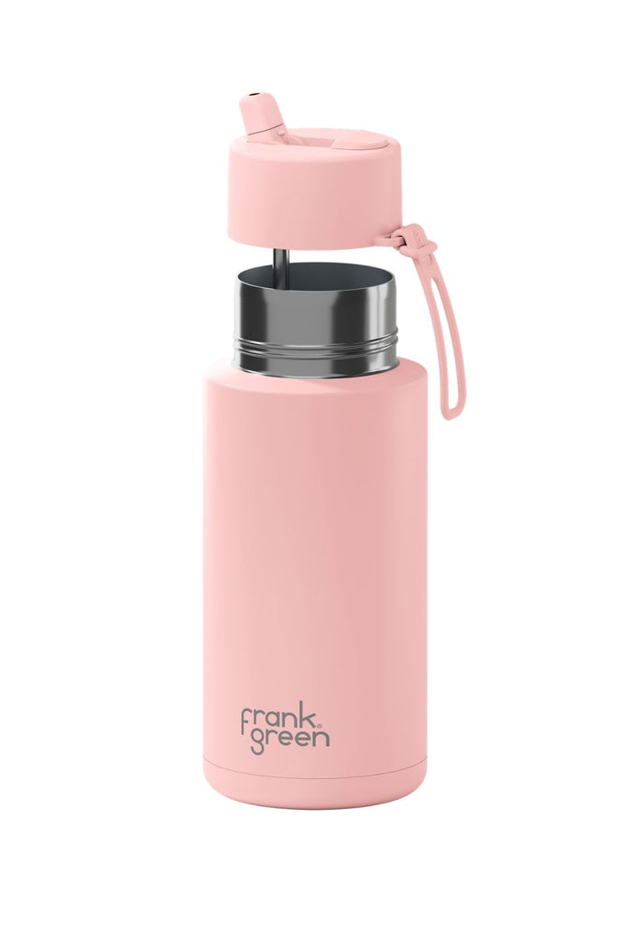 Ceramic Reusable Blushed 1ltr Bottle with Flip Lid