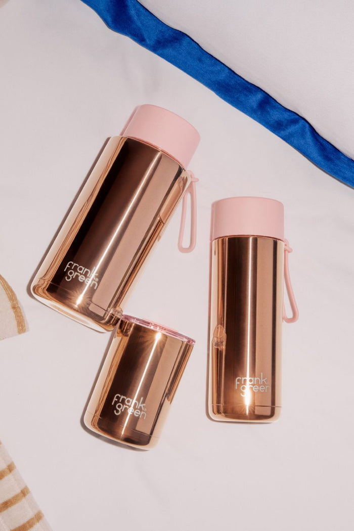 Ceramic Reusable Rose Gold LE 1ltr Bottle with Flip Lid
