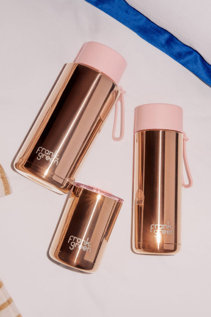 Ceramic Reusable Rose Gold LE 595ml Bottle with Flip Lid