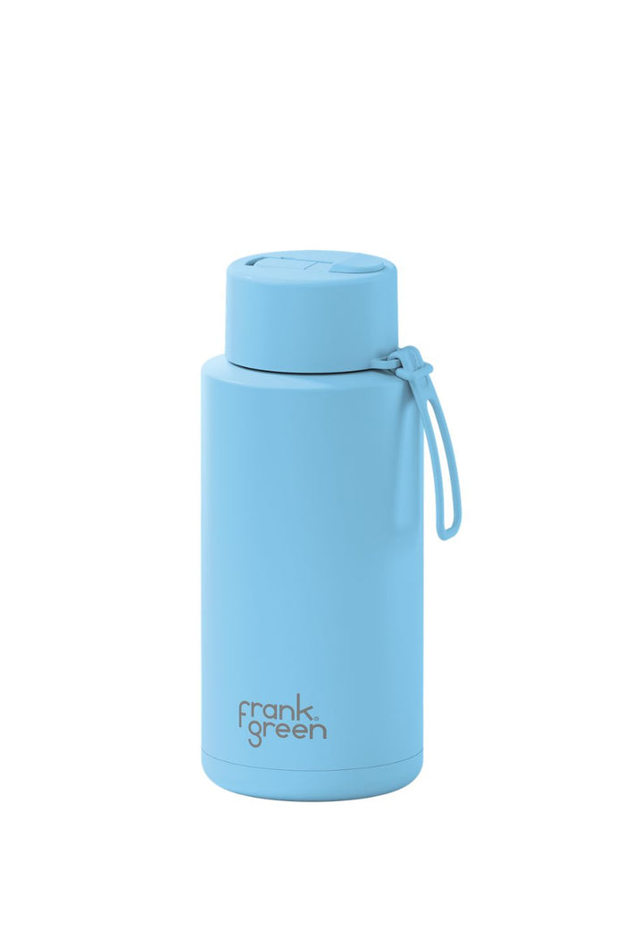 Ceramic Reusable Sky Blue 1ltr Bottle with Flip Lid