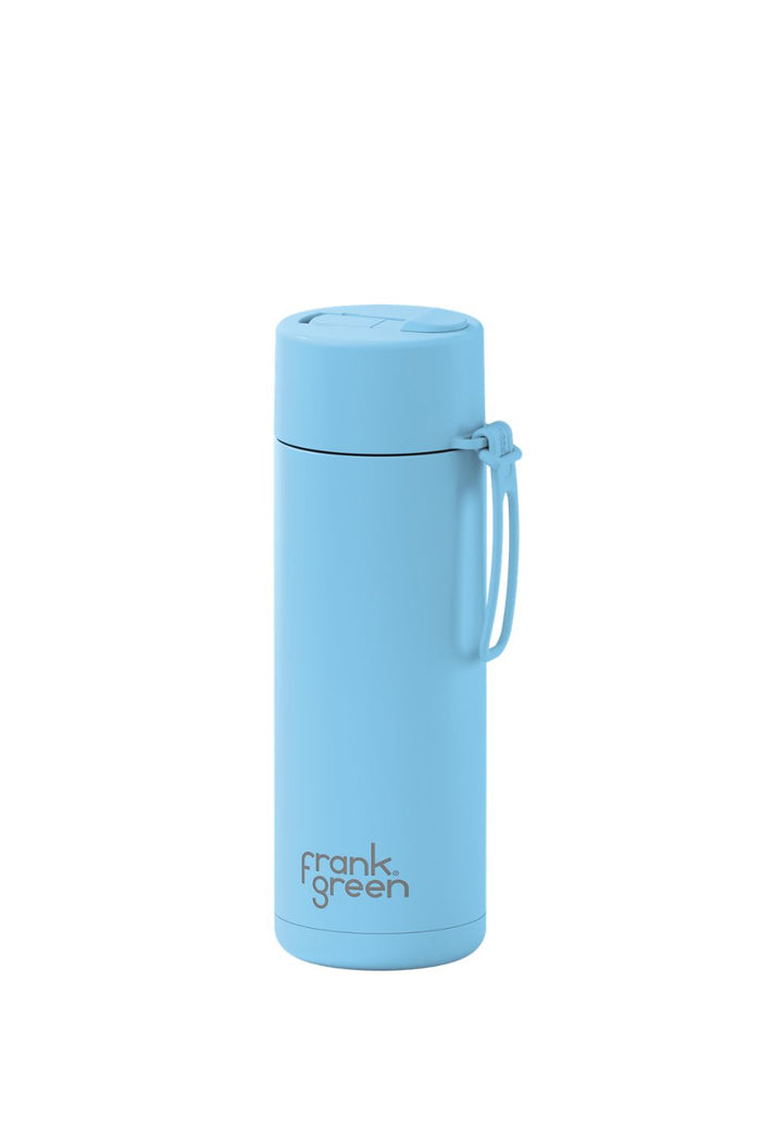 Ceramic Reusable Sky Blue 595ml Bottle with Flip Lid