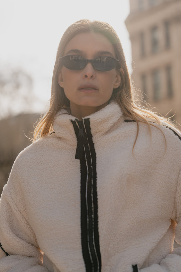 Chalet Taupe Sherpa Collared Jacket
