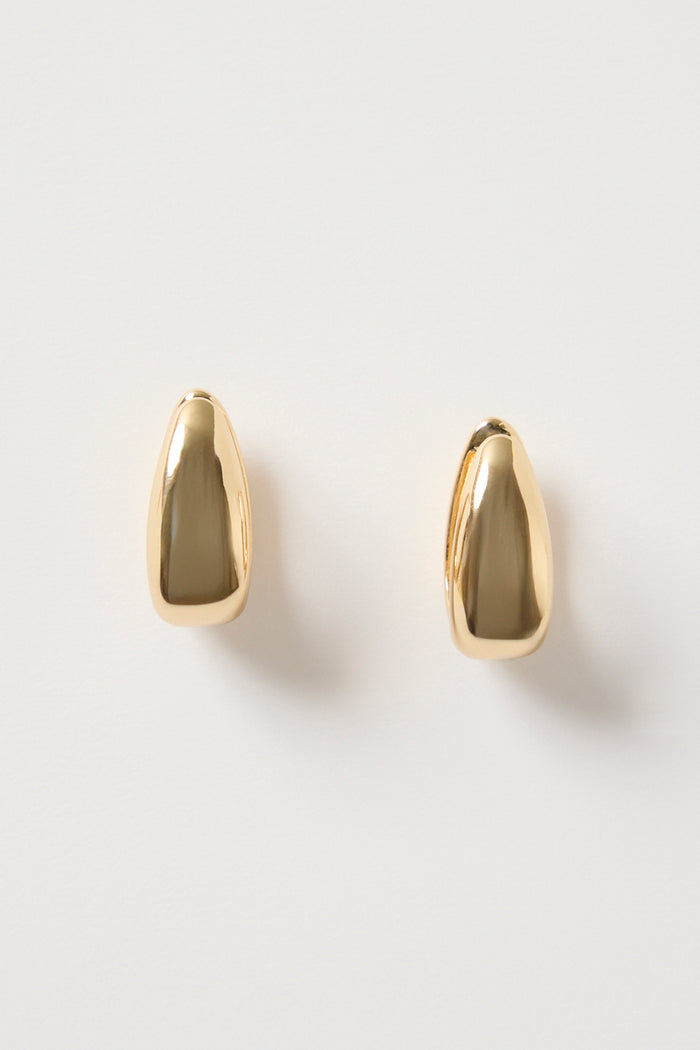 Chunky Drop Gold Hoop Earrings
