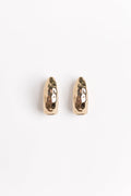 Chunky Hammered Oval Gold Earrings