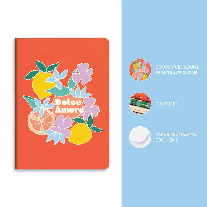 Clairefontaine Dolce Amore Assorted Softcover Notebooks - Lined 5.8"x8.3"