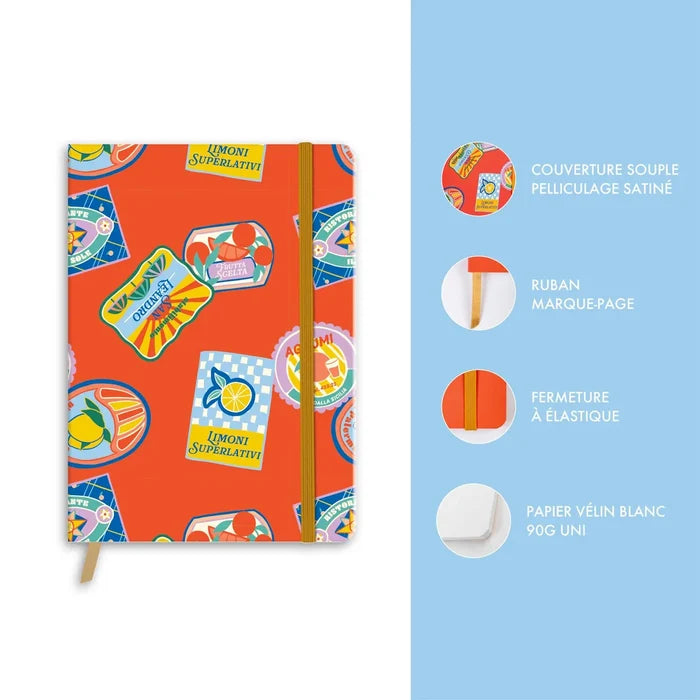 Clairefontaine Dolce Amore Assorted Softcover Notebooks with Elastic - Blank 4.1"x5.8"