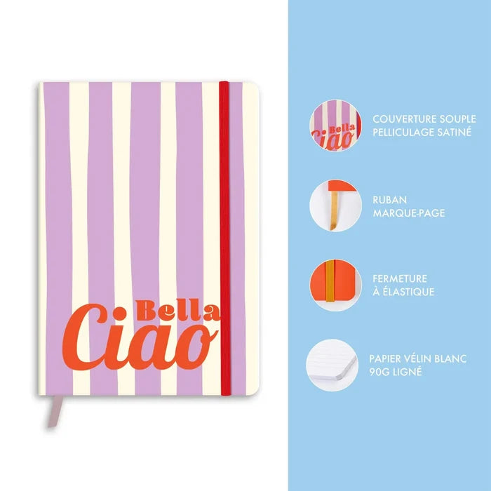 Clairefontaine Dolce Amore Assorted Softcover Notebooks with elastic - Lined 5.8"x8.2"