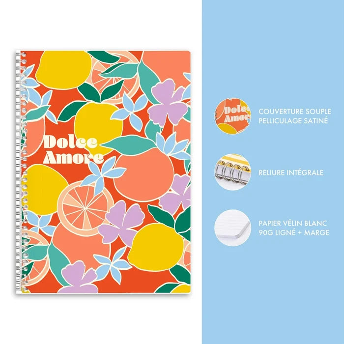 Clairefontaine Dolce Amore Assorted Spiralbound Notebooks - Lined 8.25"x11.75"