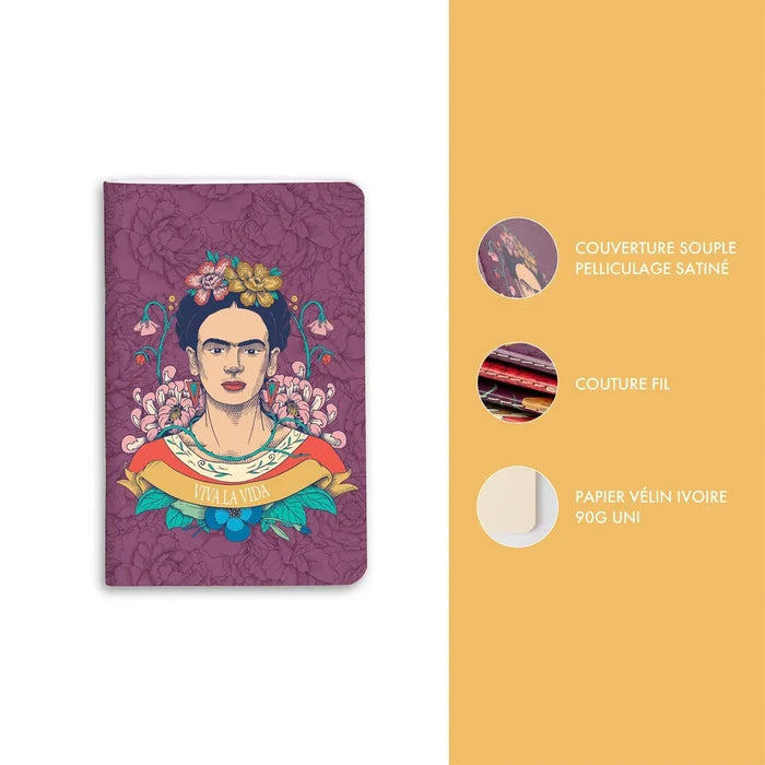 Clairefontaine Frida Kahlo Assorted Softcover Notebooks - Lined 3.5"x5.5"