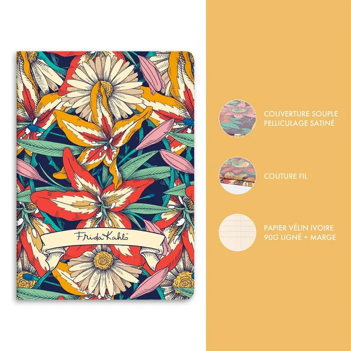 Clairefontaine Frida Kahlo Assorted Softcover Notebooks - Lined with Margin 8.25"x11.75"